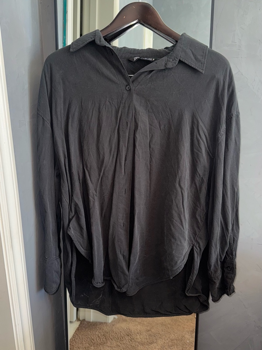 Zara Black Button-Up Shirt